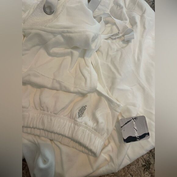 NWT Free People Off The Block PANT HOODIE Set WHITE - Picture 5 of 5